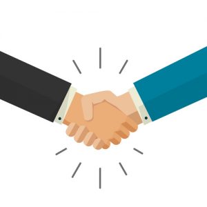 Shaking hands business vector illustration isolated on white bac